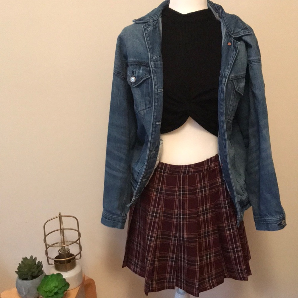 Red Plaid School Girl Skirt